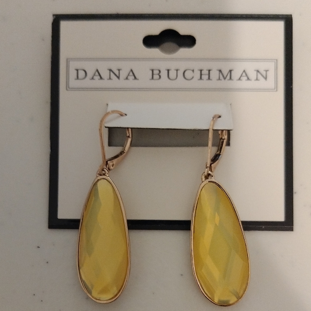 Dana Buchman Yellow and Gold Drop Earrings